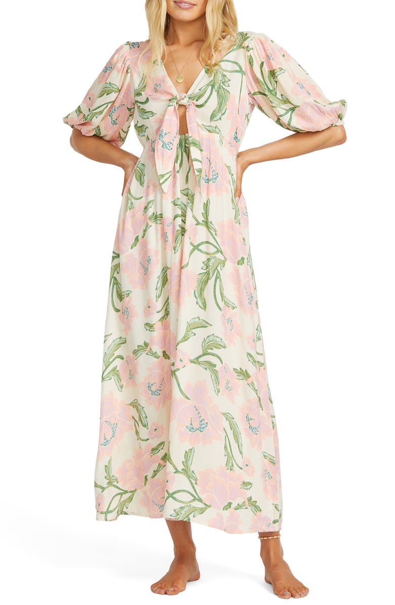 Billabong Night Fall Floral Crepe Maxi Dress, Main, color, 