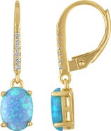 FZN Oval Gemstone Drop Earrings