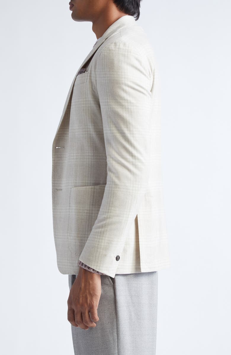 Eleventy Plaid Wool, Silk & Cashmere Soft Jacket, Alternate, color, 02 Sand
