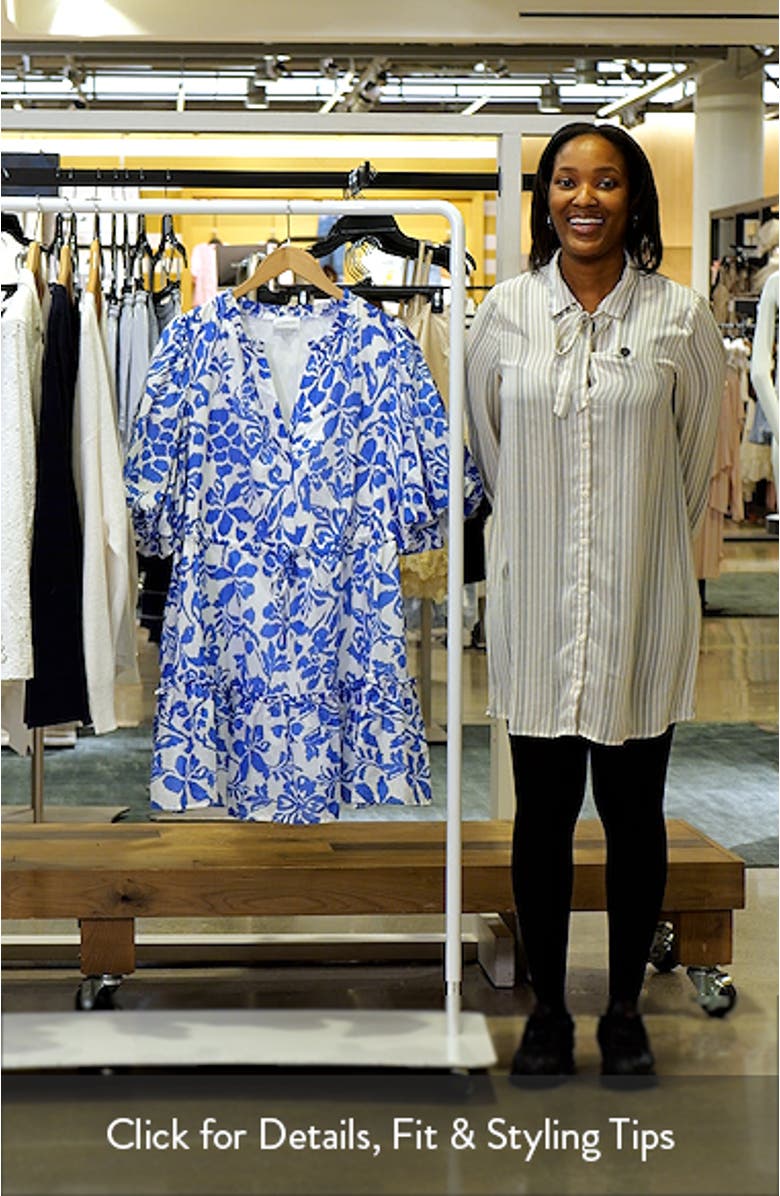 Shia Floral Noella Puff Sleeve Cotton Minidress, sales video thumbnail