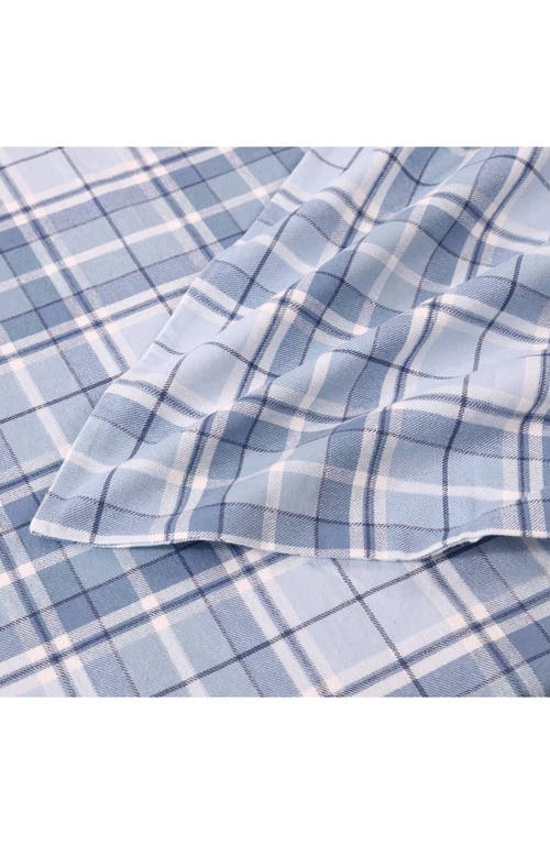Laura Ashley Mulholland Plaid Cotton Flannel King Sheet Set In Blue