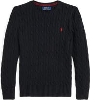 Polo Ralph Lauren Kids' Cable Knit Combed Cotton Sweater