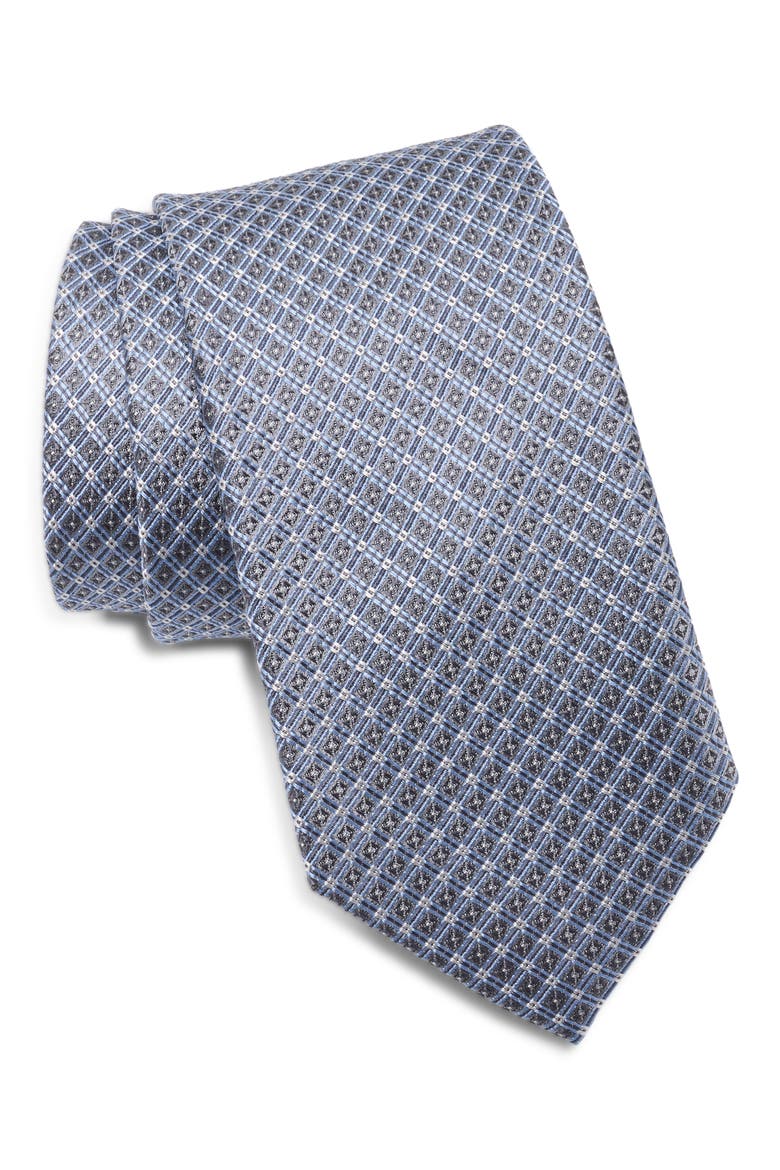 Corso Mini Silk Jacquard Tie, Main, color, CHARCOAL