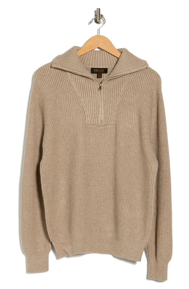 TRUTH Quarter Zip Pullover, Alternate, color, Taupe Heather