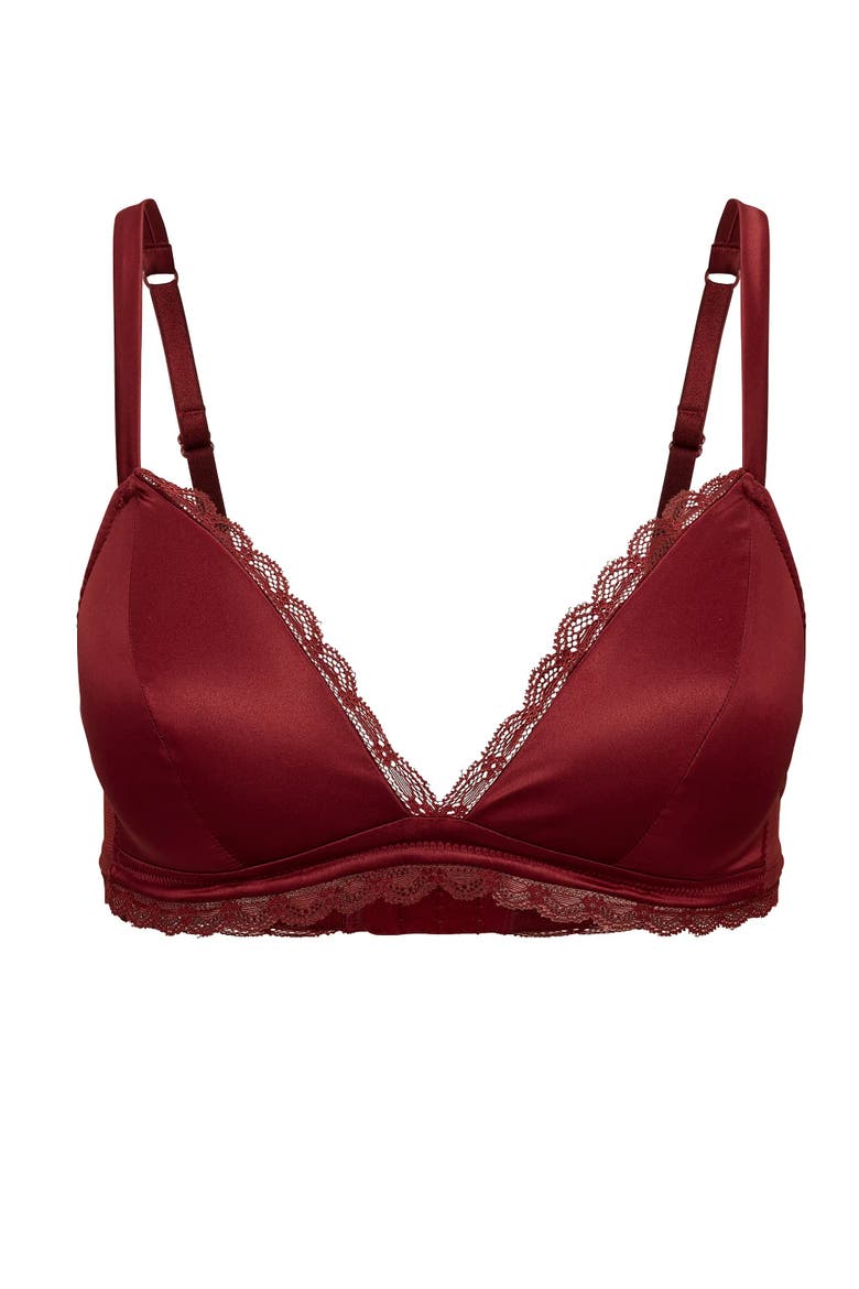 Ursula Lightly Lined Plunge Bra, Alternate, color, Dark red