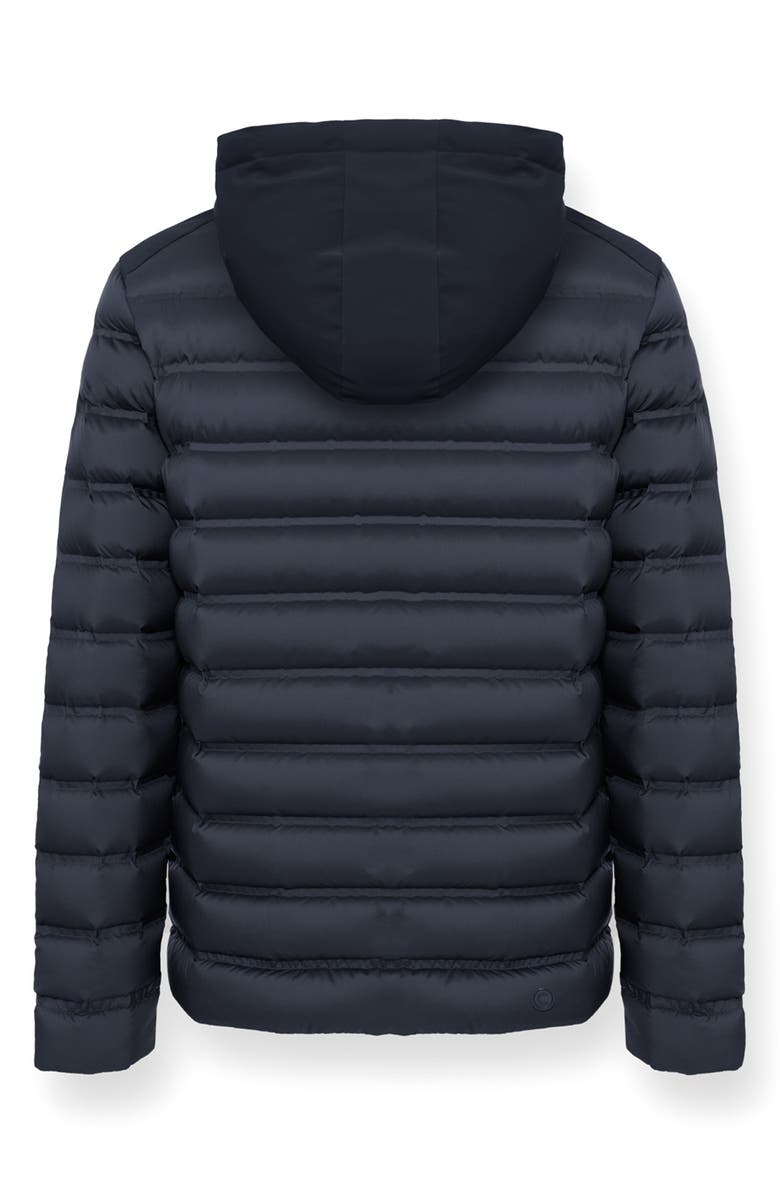 COLMAR Seamless Water Repellent Hooded Down Jacket, Alternate, color, Navy Blue