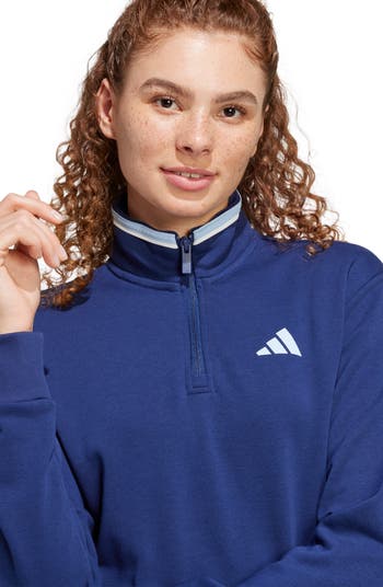 売れ筋商品|||アディダス カットソー トップス レディース Women's Essentials Color Pop French Terry Cropped Quarter Zip Top Purrub adidas Essentials Color Pop French Terry Cropped Quarter Zip