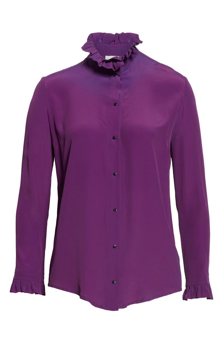 Roseanna Jacques Ruffle Trim Blouse, Alternate, color, 