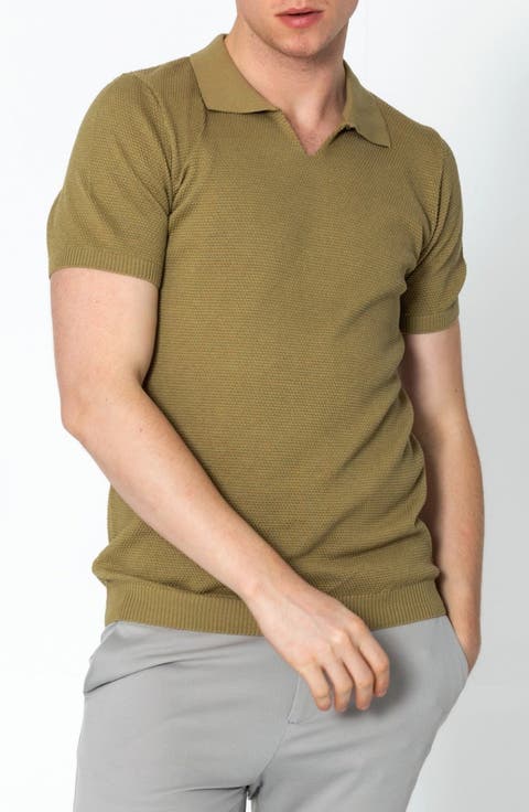V-Neck Jersey Knit Polo