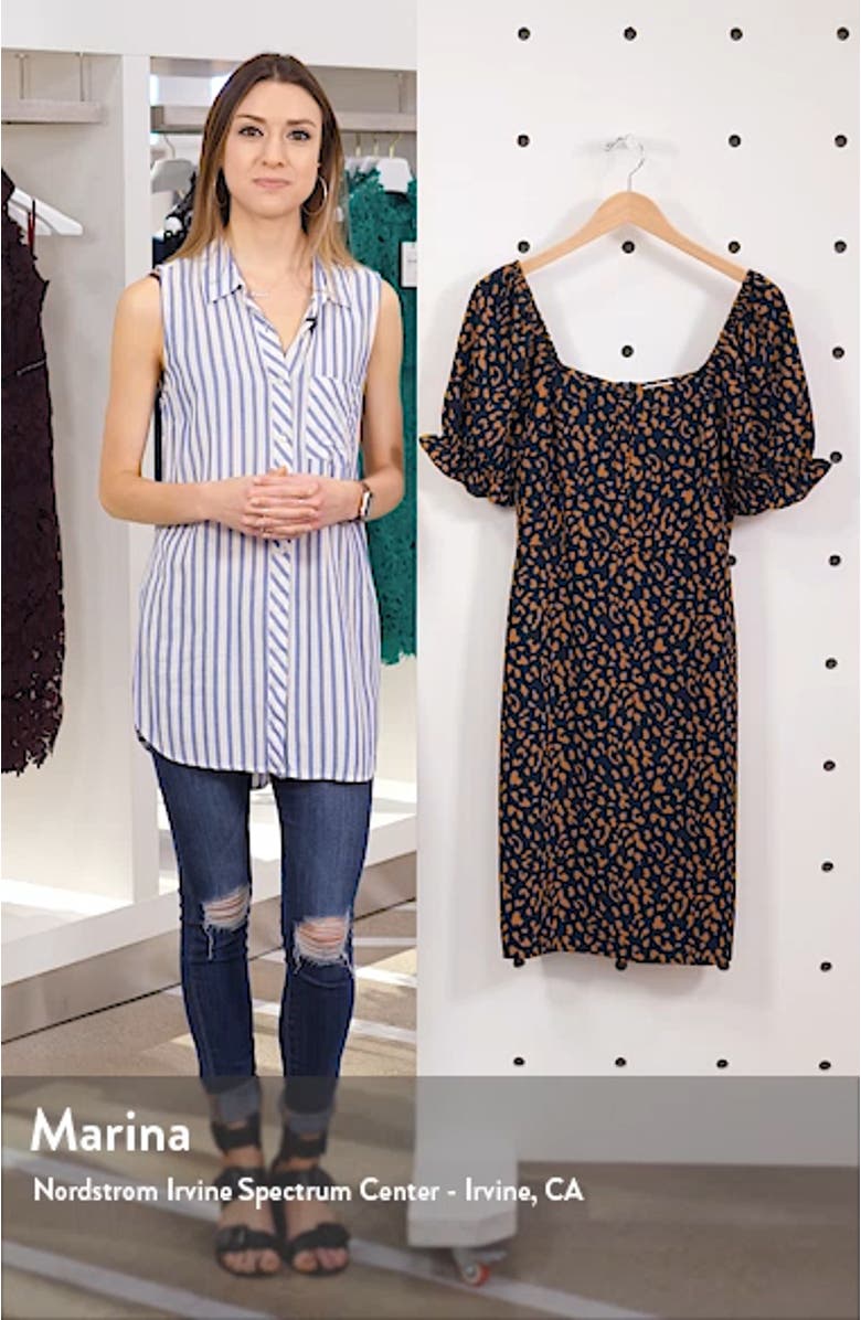 Chelsea 28 Leopard Print Square Neck Dress, sales video thumbnail