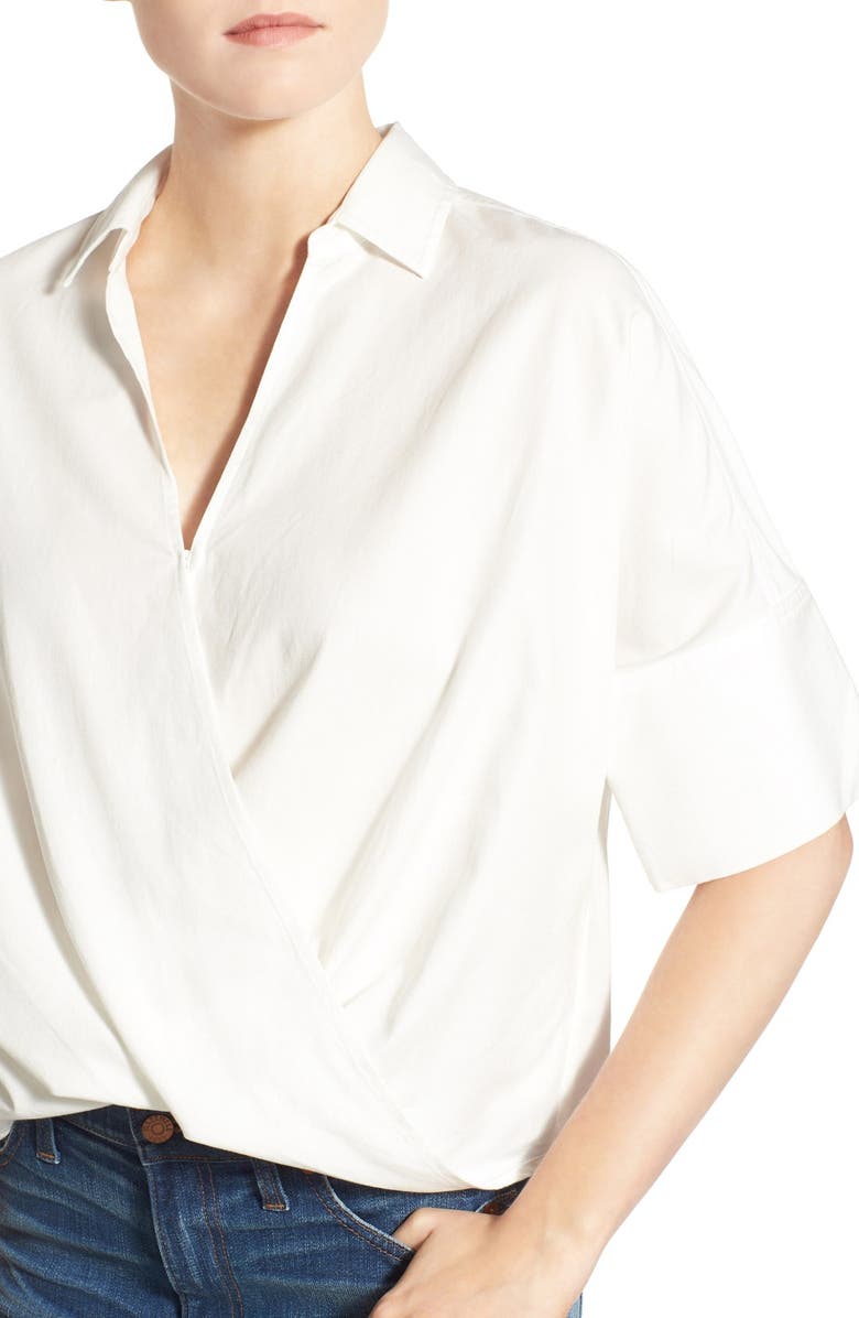 Madewell 'Courier' Drape Front Shirt, Alternate, color, 