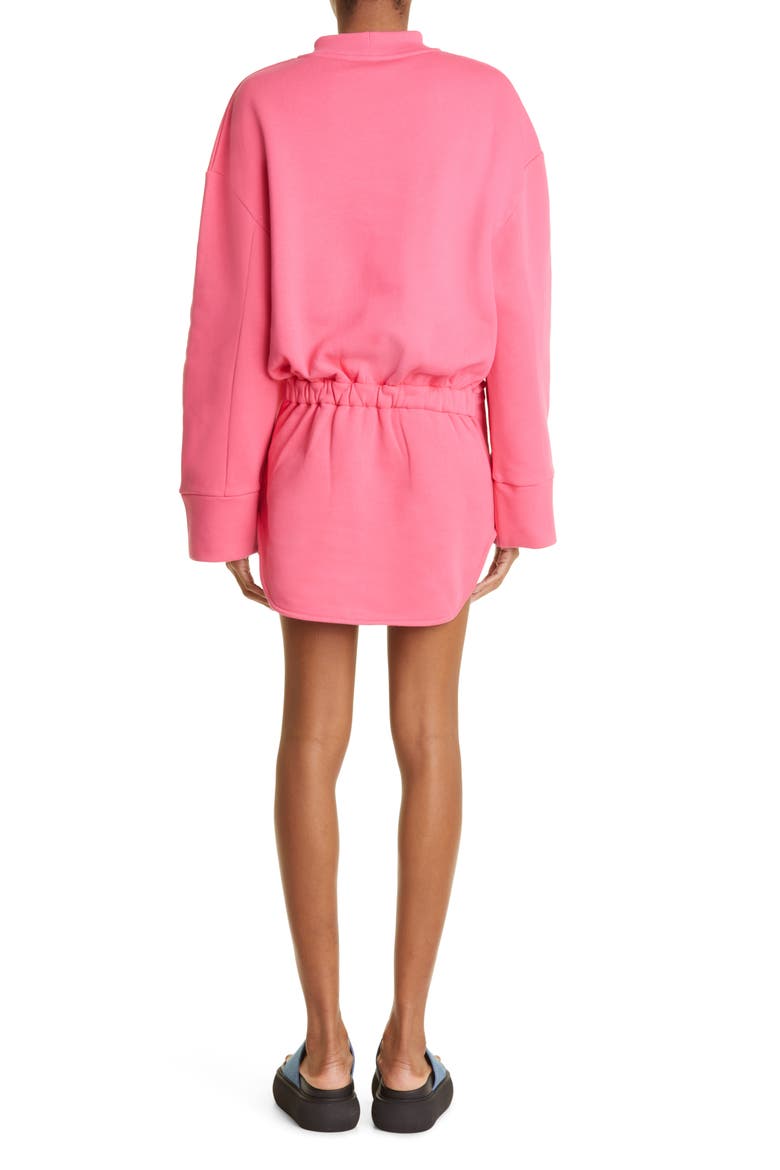 Palmer Long Sleeve Cotton Fleece Minidress, Alternate, color, STRAWBERRY