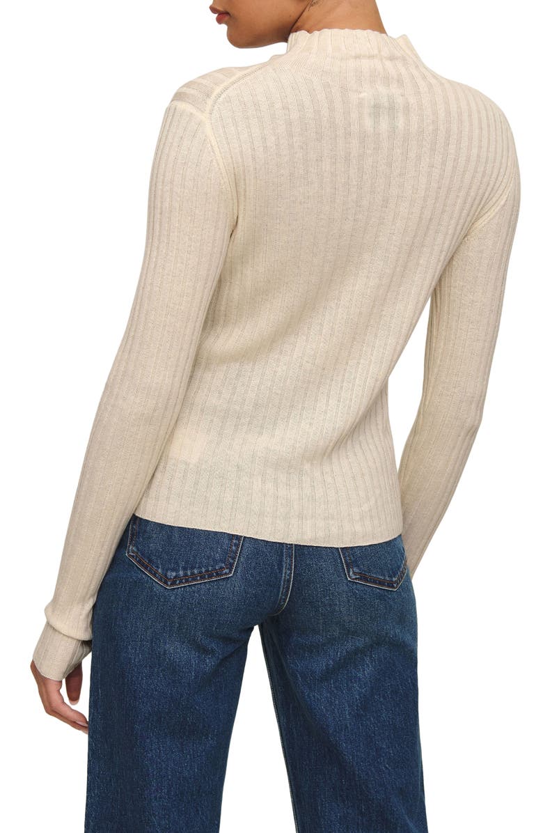Reformation Cori Rib Funnel Neck Sweater, Alternate, color, Almond