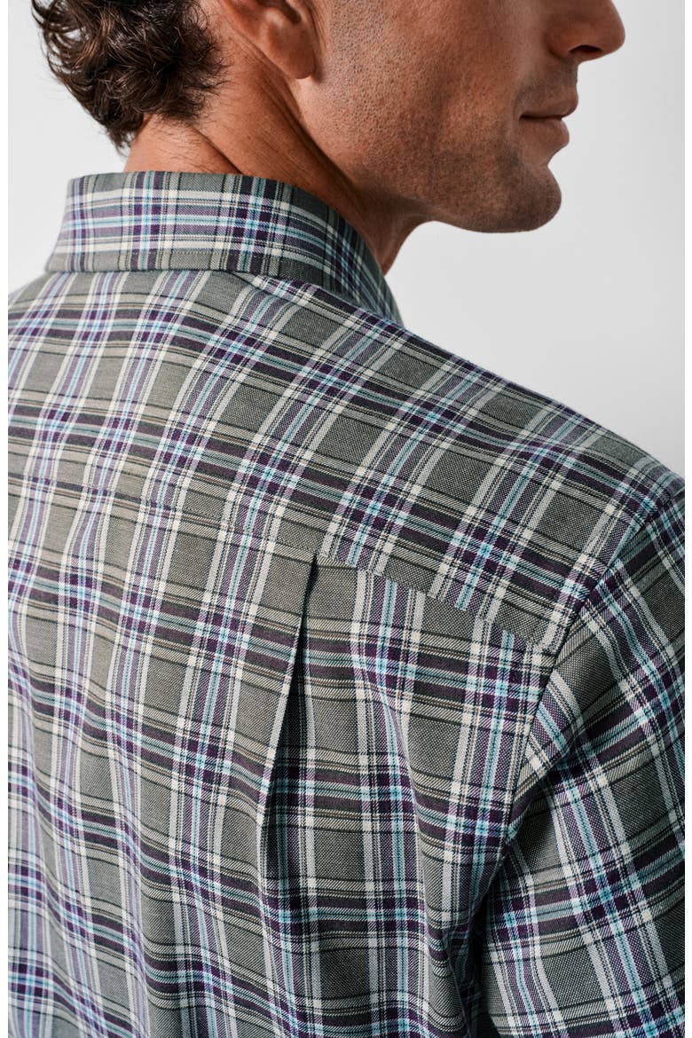 Plaid Cotton Sport Shirt, Alternate, color, OLIVE/ MULTI
