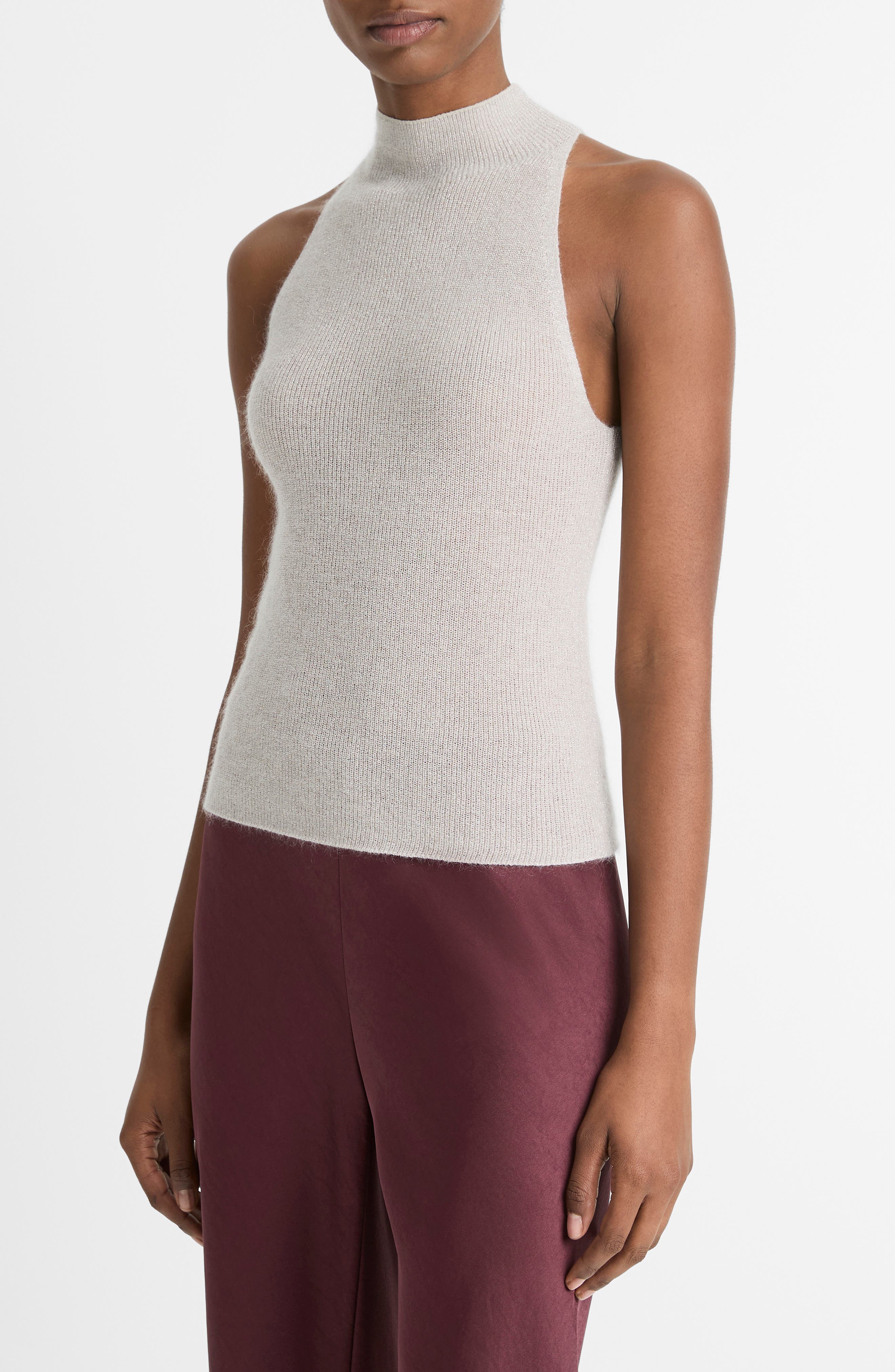 Vince Metallic Knit Sweater Tank
