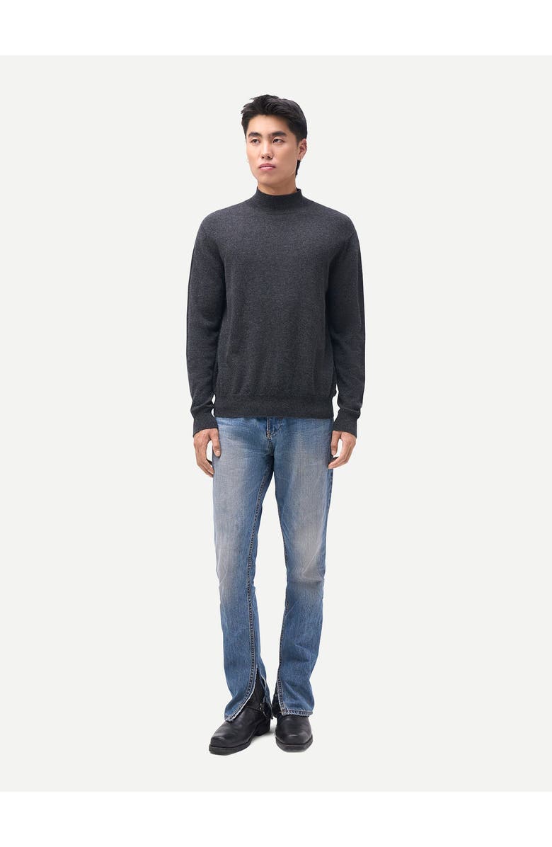 Gobi Cashmere Timeless Mock Neck Cashmere Sweater, Alternate, color, Charcoal