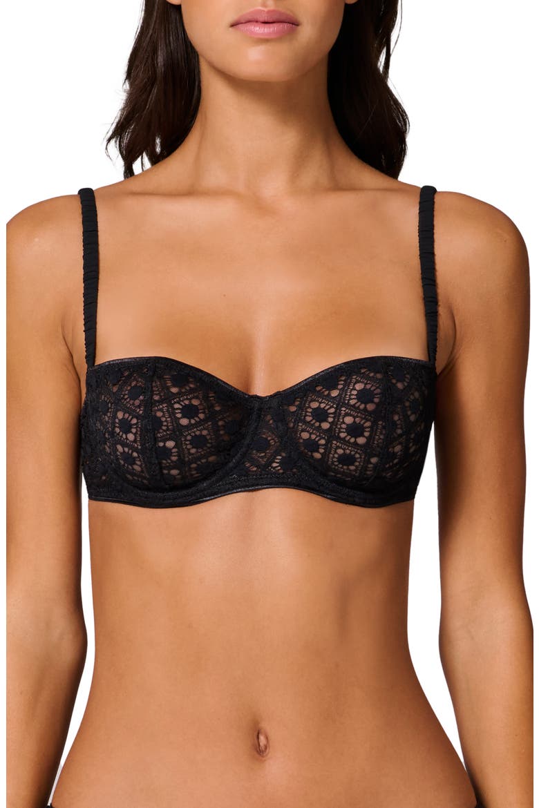 Apolline Underwire Demi Bra, Main, color, BLACK