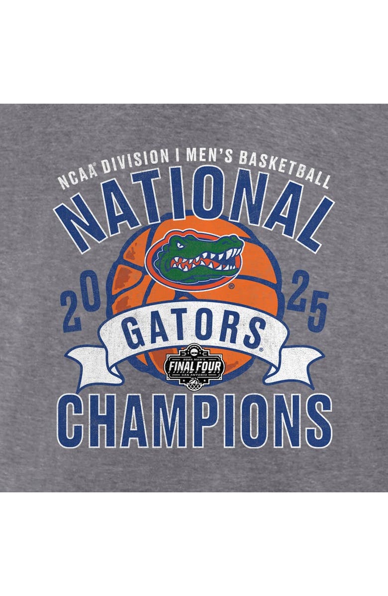 FANATICS Men's Fanatics  Heather Gray Florida Gators 2025 NCAA Men's Basketball National Champions Vintage Tri-Blend T-Shirt, Alternate, color, 