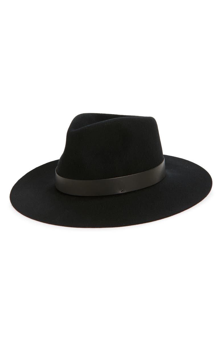 Janessa Leoné Ross Wool Fedora, Main, color, Black