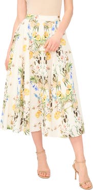 Ted Baker Linen Blend A-Line Midi Skirt