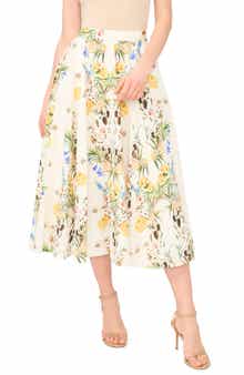 Ted Baker Linen Blend A-Line Midi Skirt