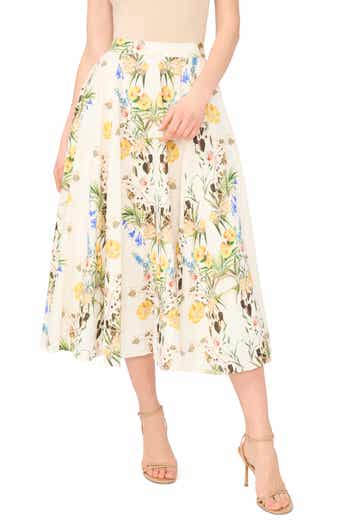 Ted Baker Linen Blend A-Line Midi Skirt