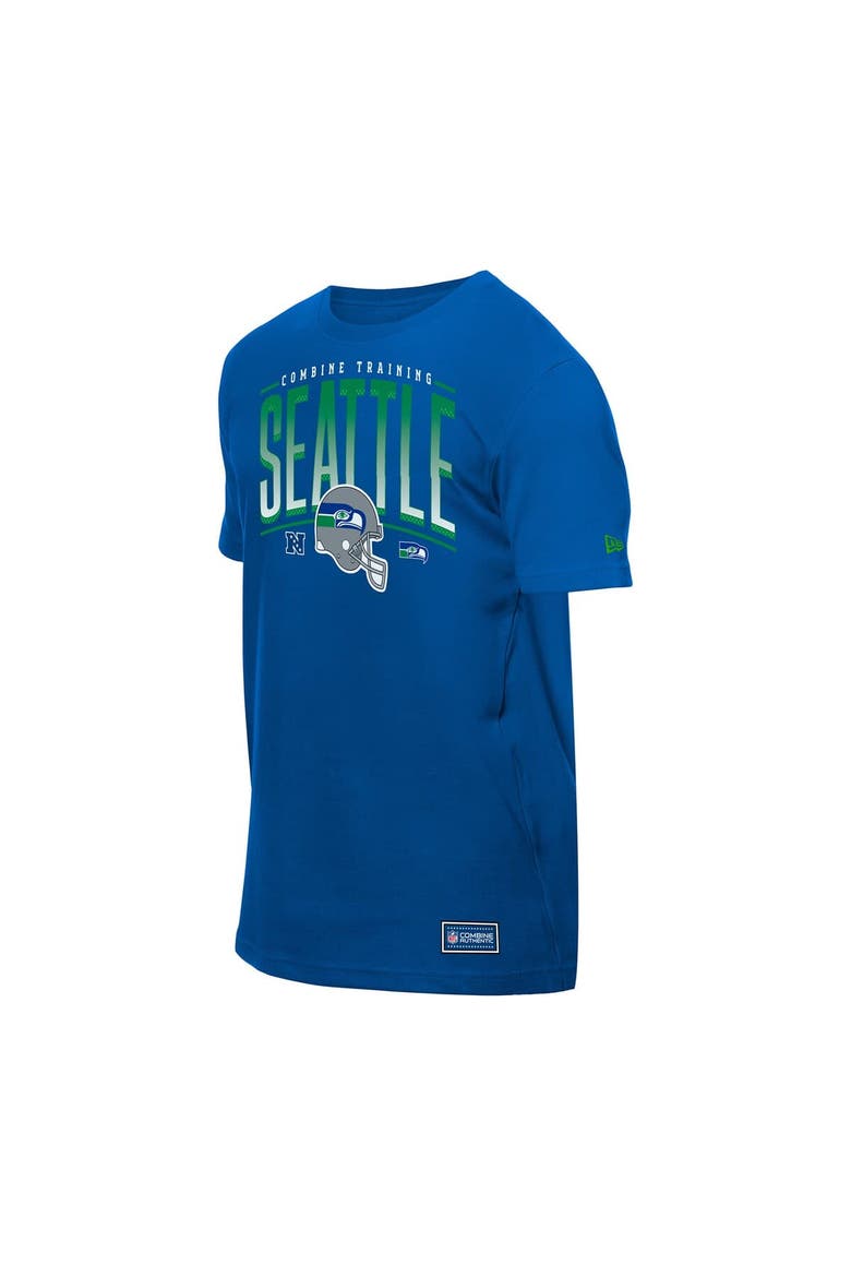 Men's New Era  College Navy Seattle Seahawks Combine Authentic Training Throwback T-Shirt, Alternate, color, College Navy