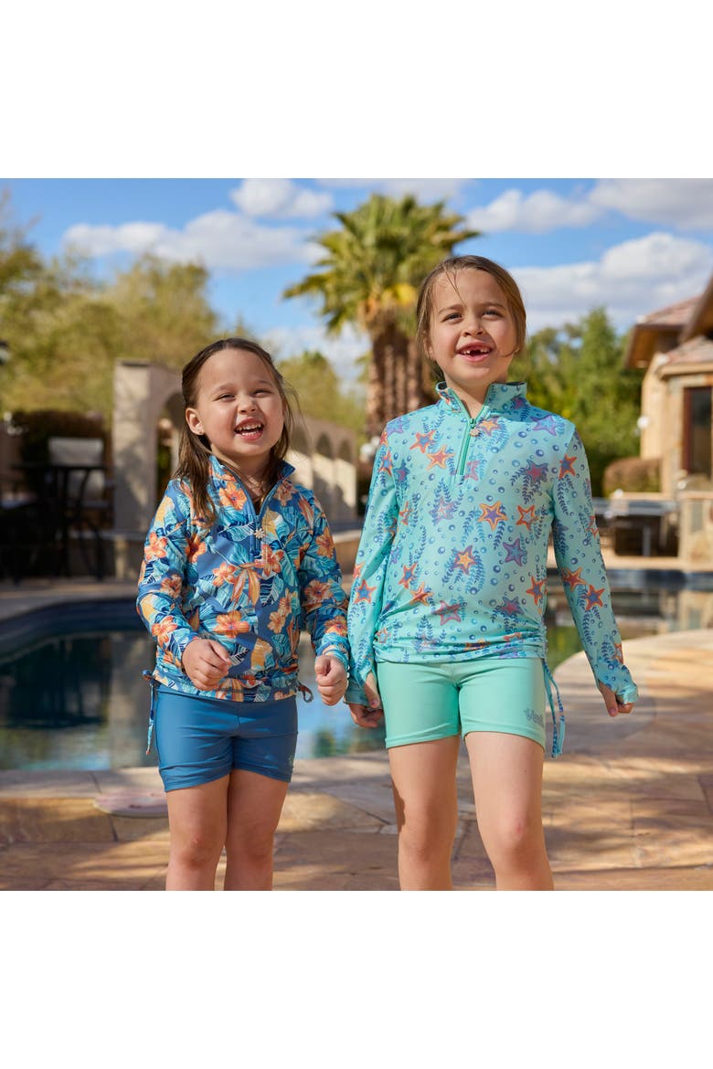 Reversible Active Swim Shorts, Alternate, color, Maui Hibiscus/Baltic