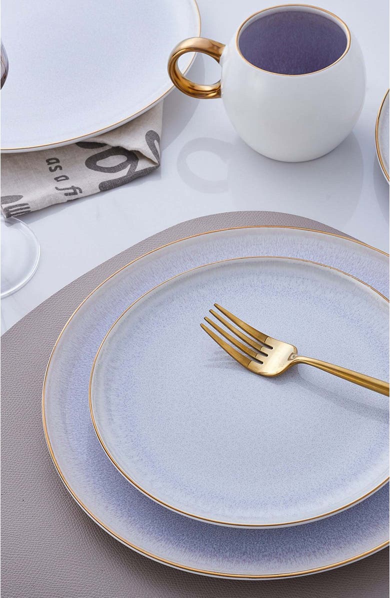 Stone Lain Josephine Porcelain 4-Piece Dinner Plate Set, Alternate, color, Lavender