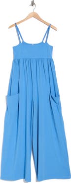 Free People FP Movement Hot Shot Strappy Stretch Cotton Jumpsuit