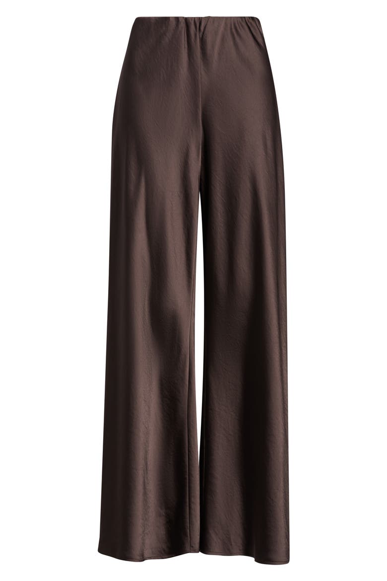 Satin Bias Low Rise Pants, Alternate, color, BROWN SEAL