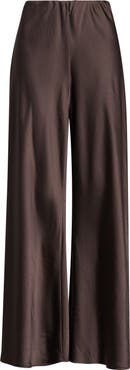 Open Edit Satin Wide Leg Pull On Pants