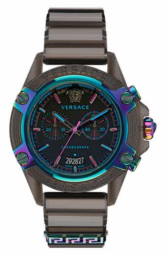 Versace Icon Active Chronograph Silicone Strap Watch, 44mm