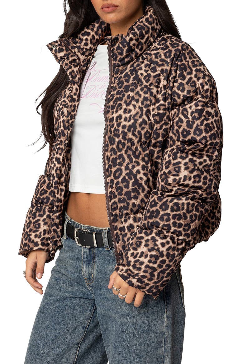 Dalya Leopard Print Puffer Jacket, Alternate, color, LEOPARD