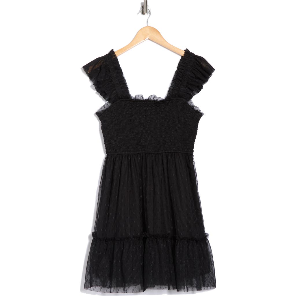 BLU PEPPER BLU PEPPER RUFFLE DOT MINIDRESS