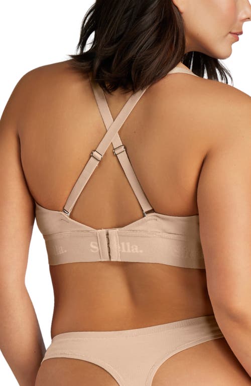 Siella Organic Cotton Triangle Padded Bra In Beach Beige