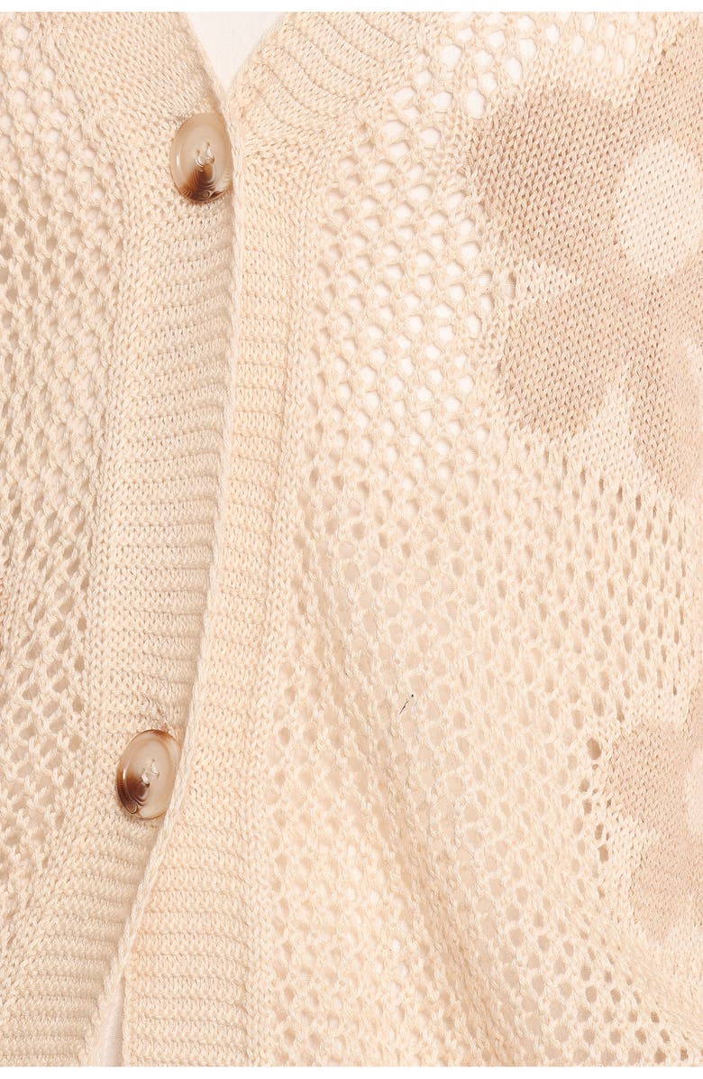 Petal & Pup Winslow Open Knit Flower Cardigan, Alternate, color, Tan