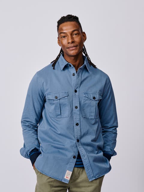 Cole Long Sleeve Twill Overshirt