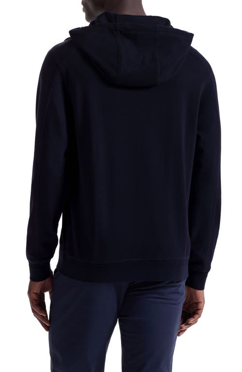 Bugatchi Textured Piqué Hoodie In Black