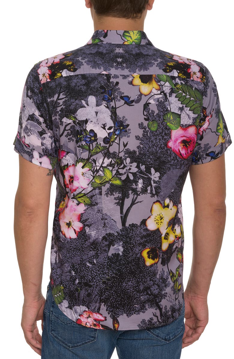 Robert Graham Langham Floral Short Sleeve Button-Up Shirt, Alternate, color, 