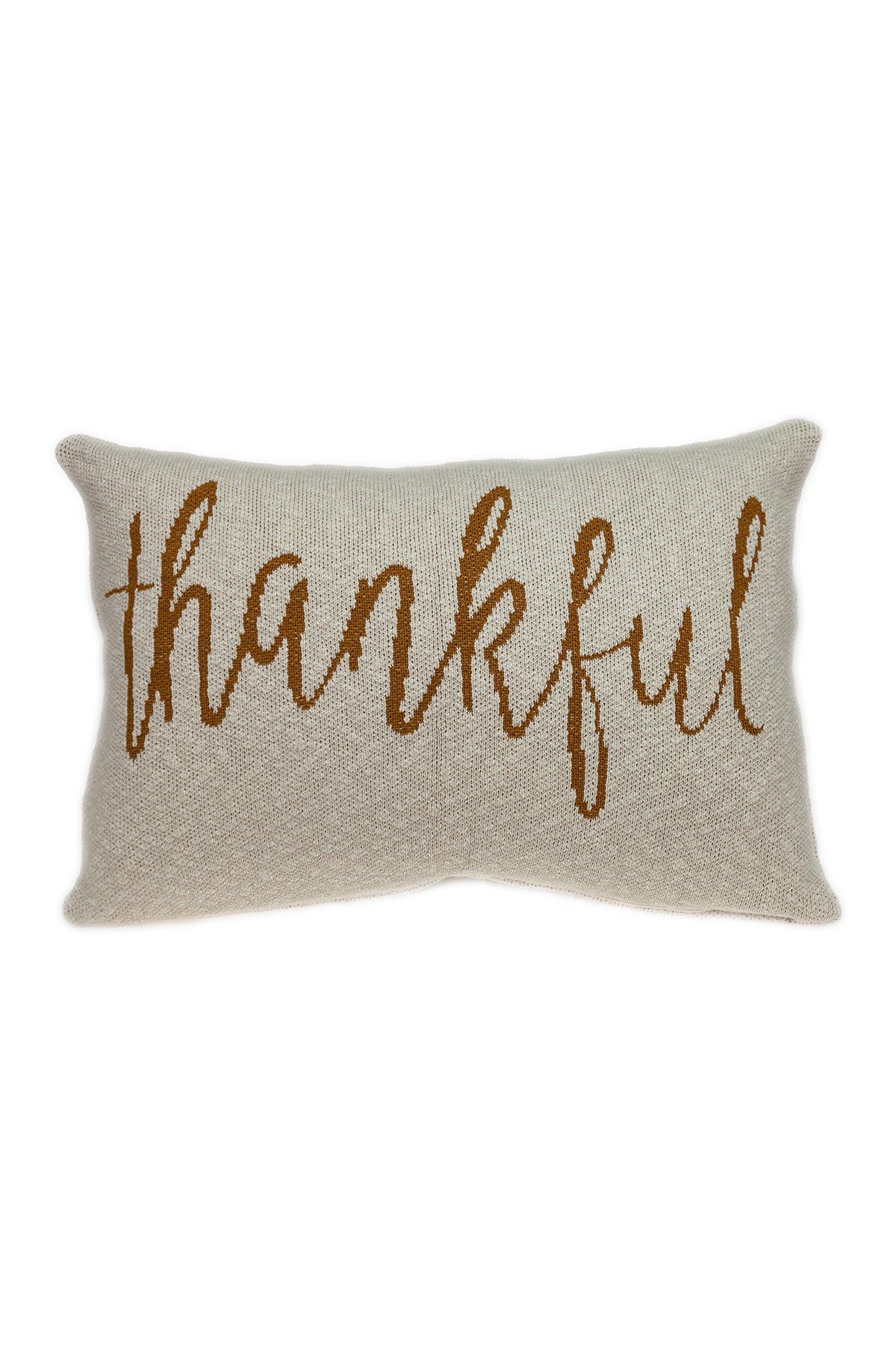 PARKLAND COLLECTION Gold Thankful Transitional Beige Throw Pillow