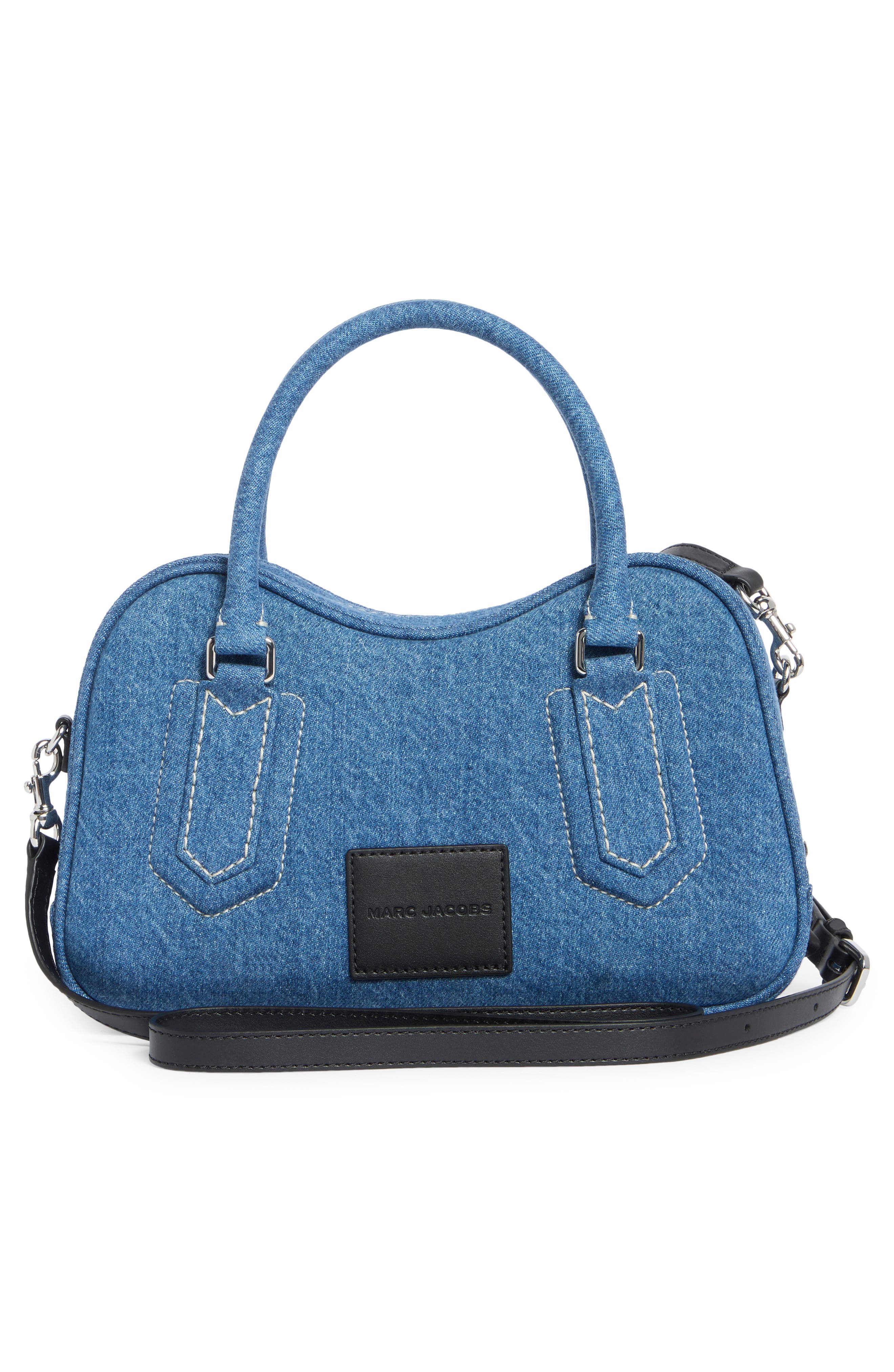 Marc Jacobs Daisy Sequin Denim Shoulder Bag, Alternate, color, Medium Denim