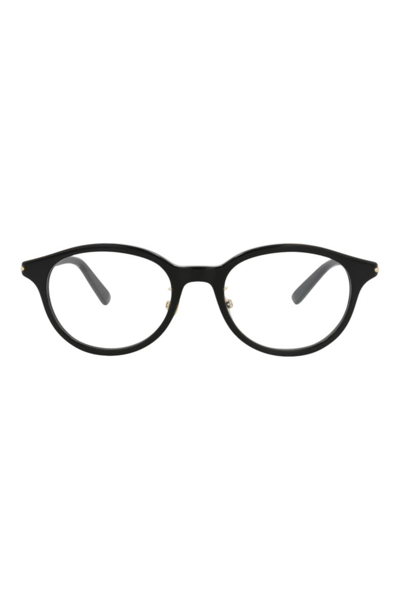49mm Oval Optical Glasses, Main, color, BLACK BLACK TRANSPARENT