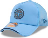 New Era Men's New Era Light Blue Tennessee Titans 2026 Sideline Apex 9FORTY Adjustable Trucker Hat