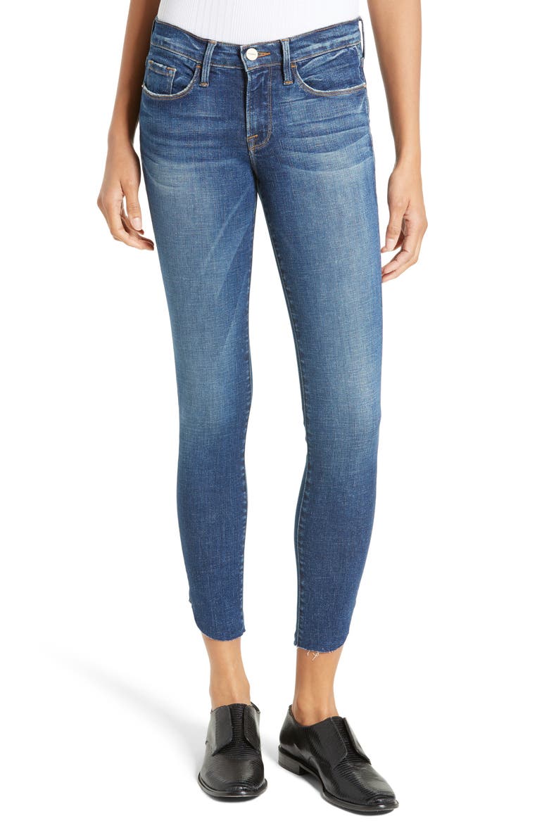 Le Skinny Raw Tulip Crop Jeans (Nordstrom Exclusive), Main, color, YORK