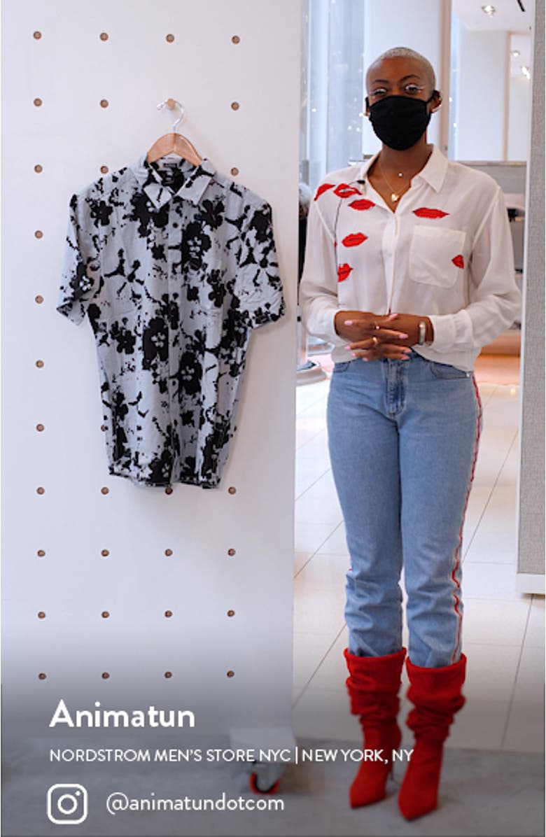 Burres Floral Short Sleeve Button-Up Shirt, sales video thumbnail