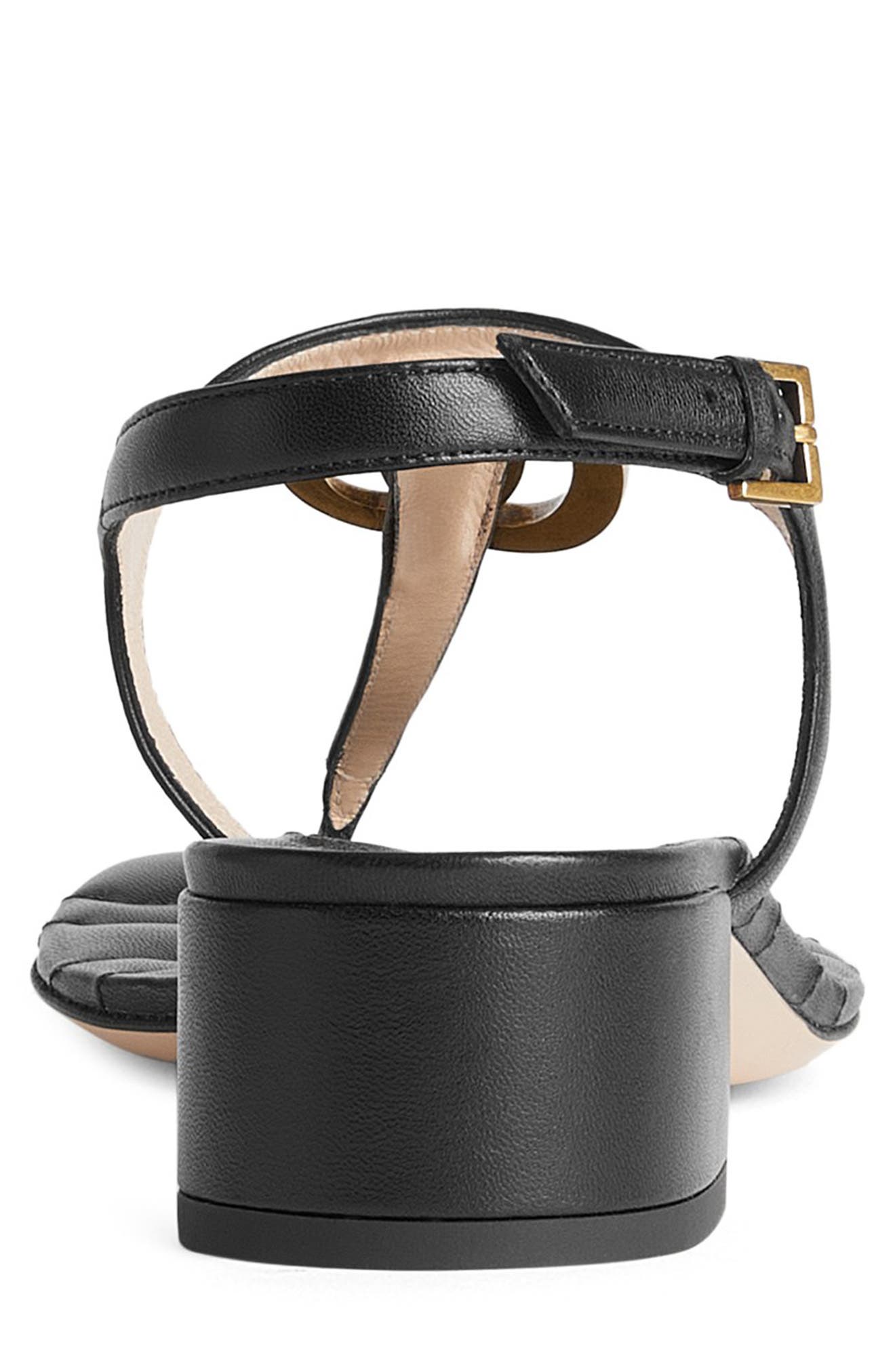 Gucci GG Logo Sandal, Alternate, color, Nero