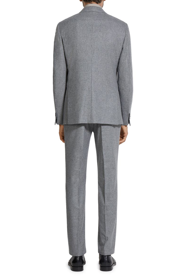 15Milmil15 Brushed Mini Houndstooth Wool Blend Suit, Alternate, color, GREY