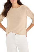 NIC+ZOE Crochet Sleeve Sweater
