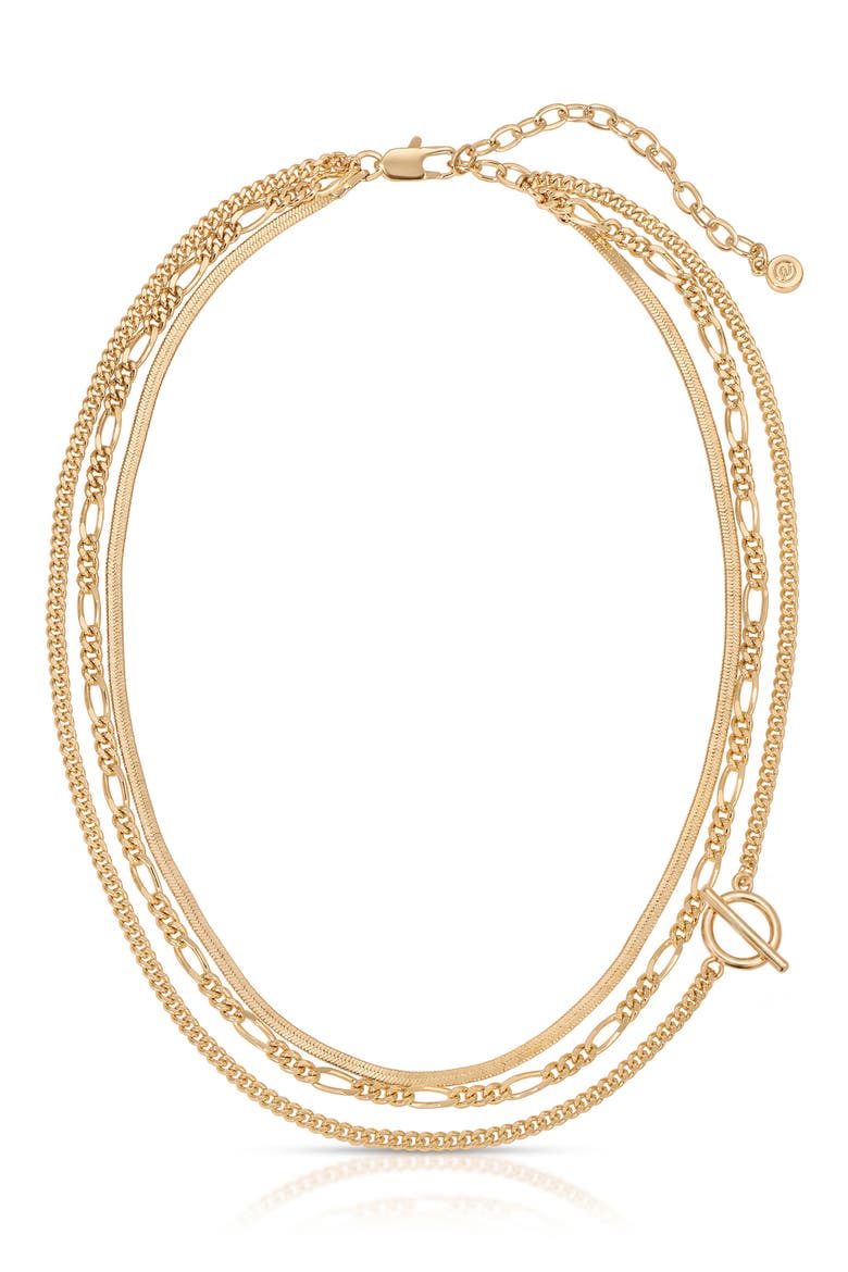 Gilded Layered Link Necklace, Main, color, GOLD